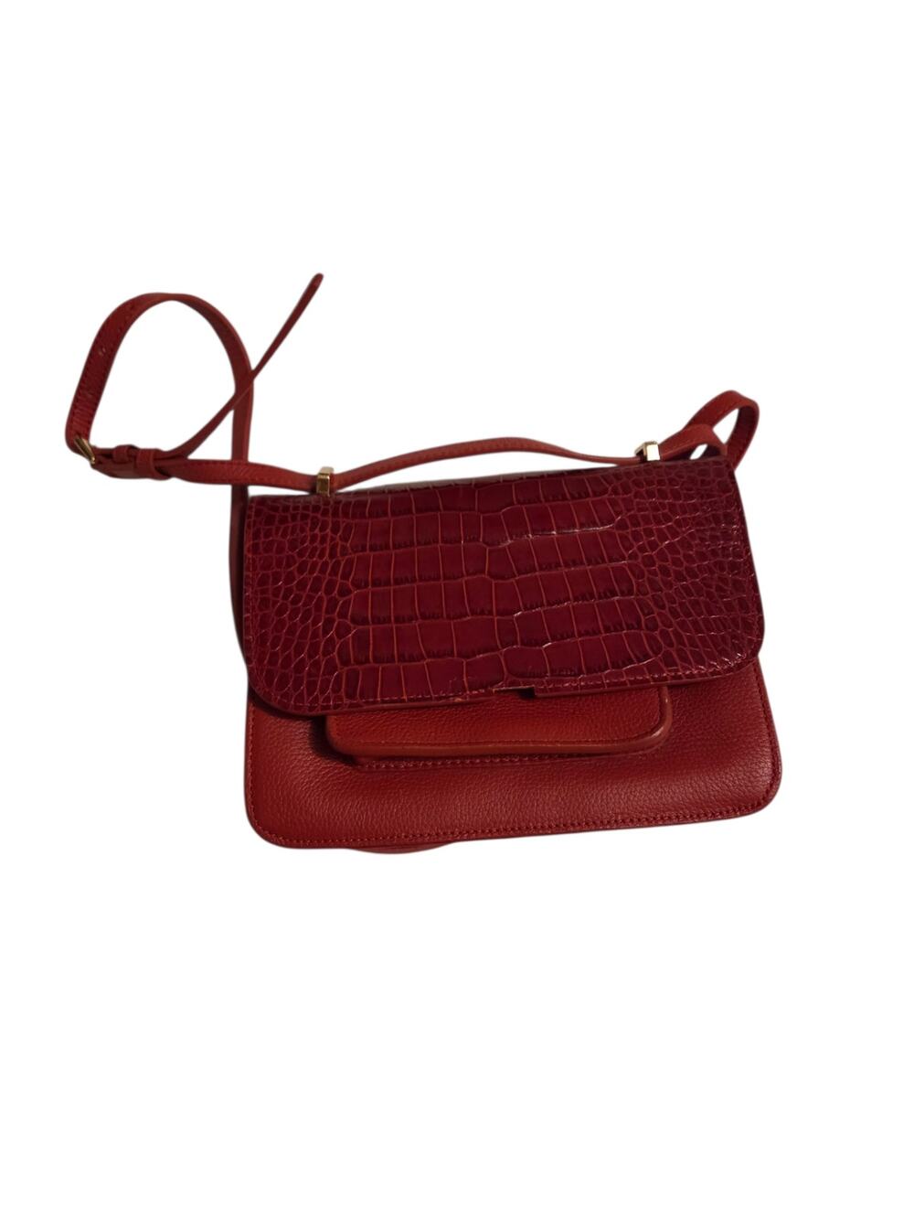 GiGi New York Red Full-grain Leather Crossbody